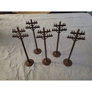 5 Vintage Original Marx Telephone Poles  O Gauge Train Accessory Lot